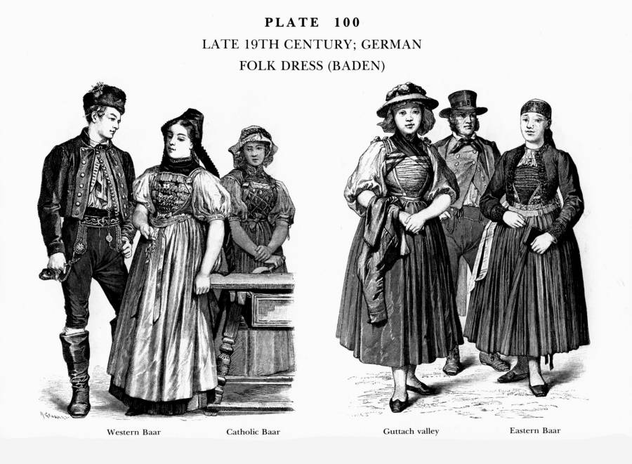Planche 100a - fin du XIXe s. - costumes traditionnels - Allemagne.jpg